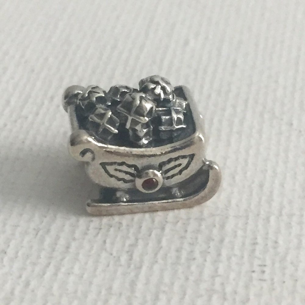 Retired Pandora Santa's Sleigh Charm